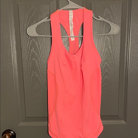 NWOT Lululemon Athletica Neon Pink/Peach Cardio Kick Tank Top - EXCELLENT sz6 - Picture 1 of 5